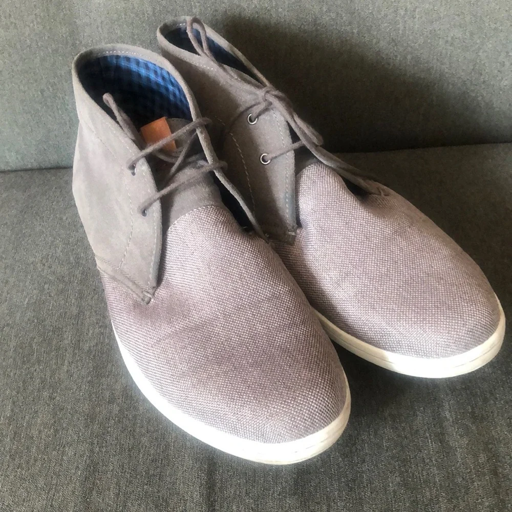 Ben Sherman Gray Suede/Linen Chukka Boot Sz 13